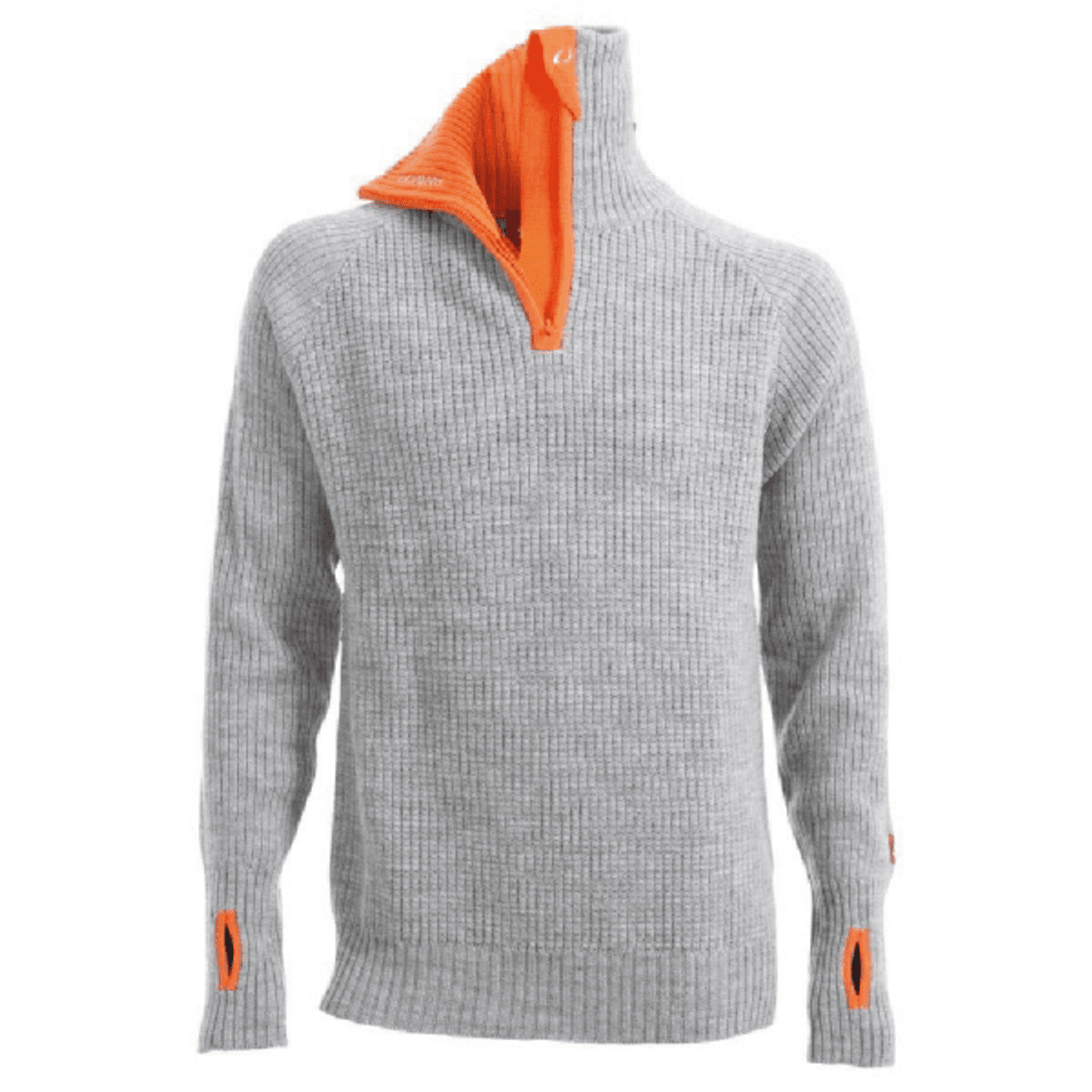 Rav sweater w/zip Grey Melange/Coral Rose